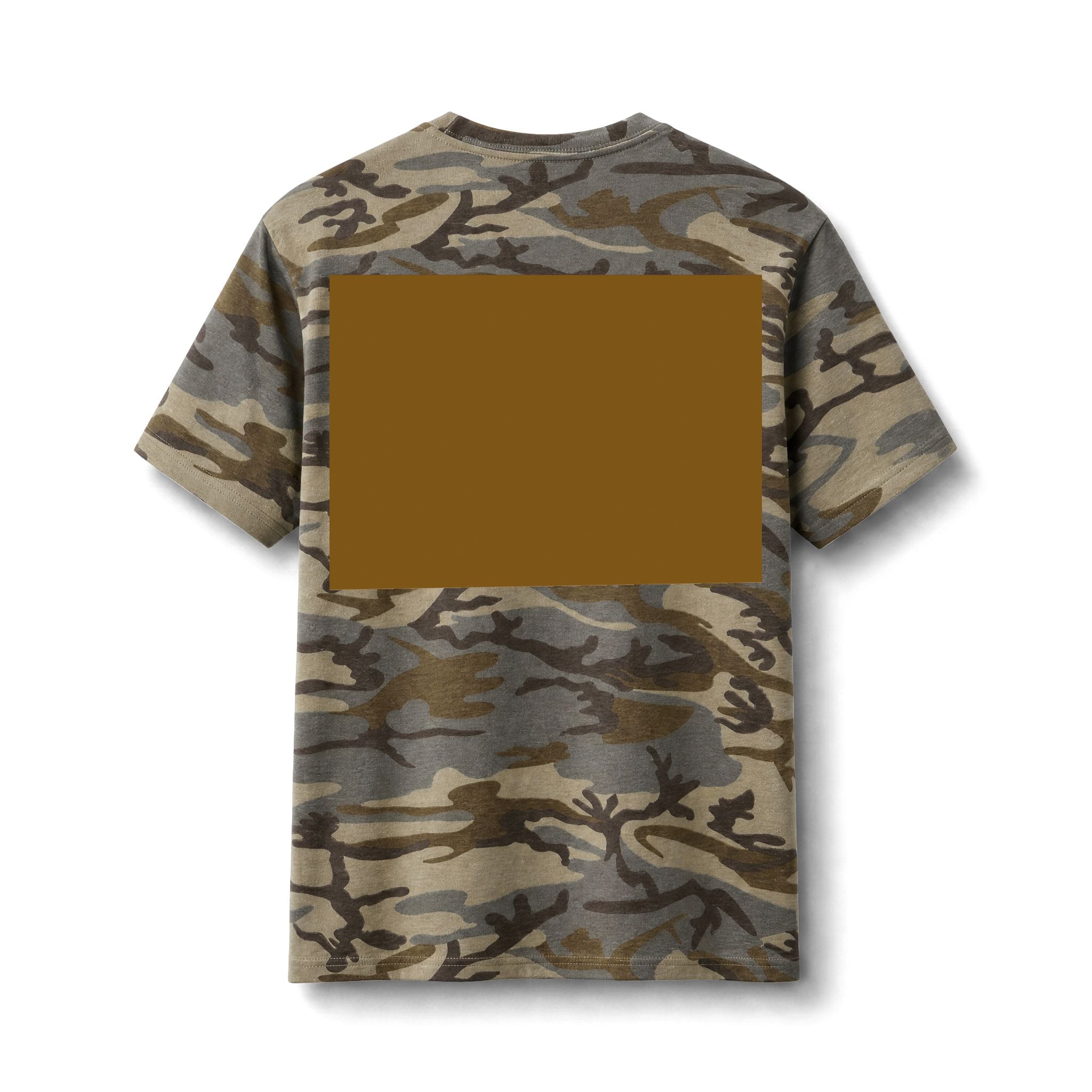 Gold Camo music Graphic Tee — Vintage Rope Patch Pocket Design