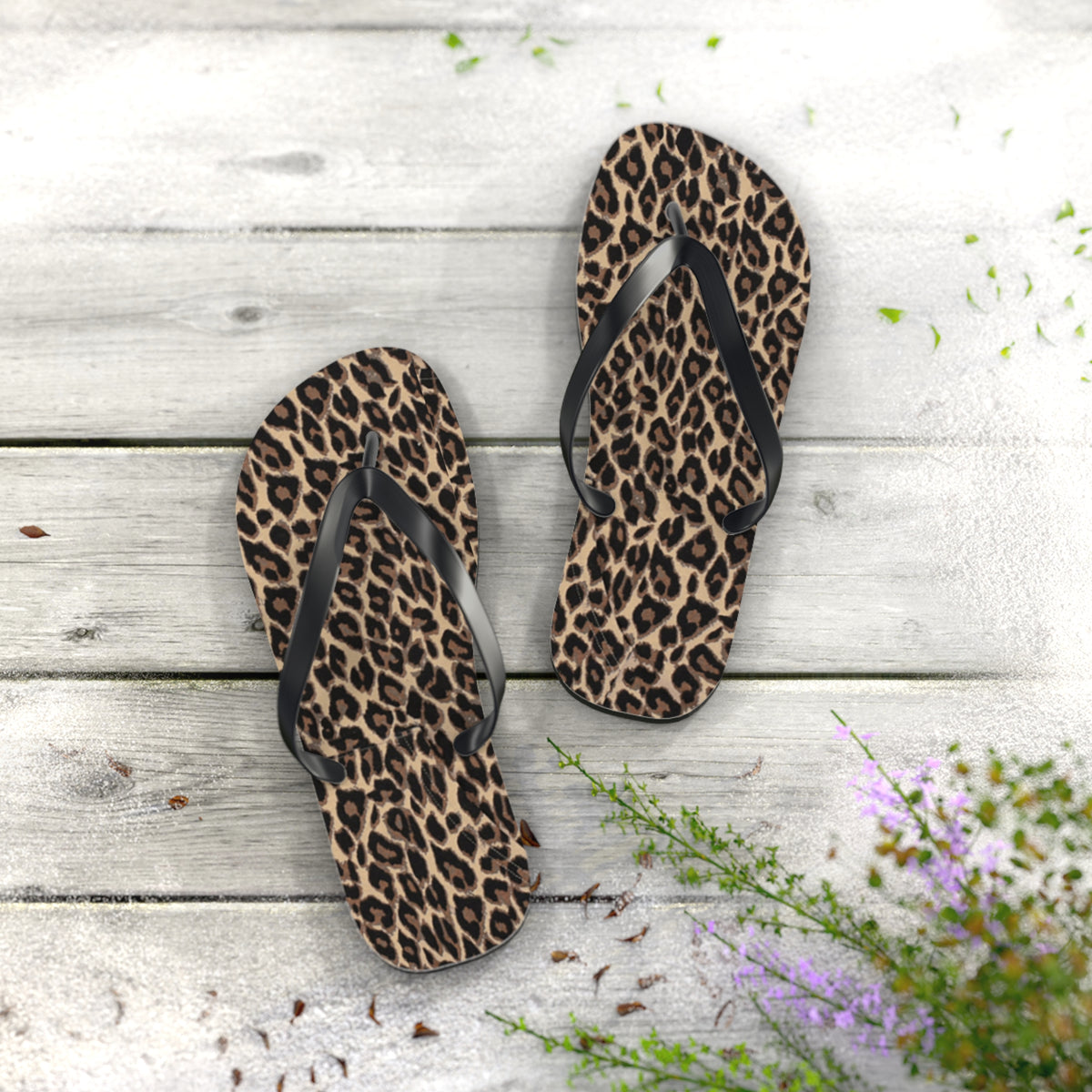 Leopard Print Flip Flops — Chic Animal Print Beach Sandals