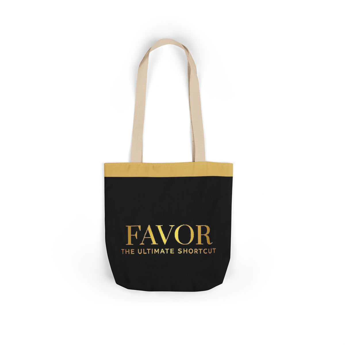 Favor Canvas Tote Bag — "FAVOR: The Ultimate Shortcut" Gold-Accent Shopper - The LW Shop