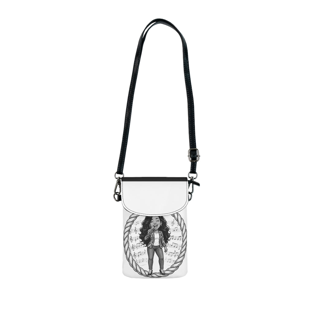 Black and white Supertar Singer Small Cell Phone Wallet