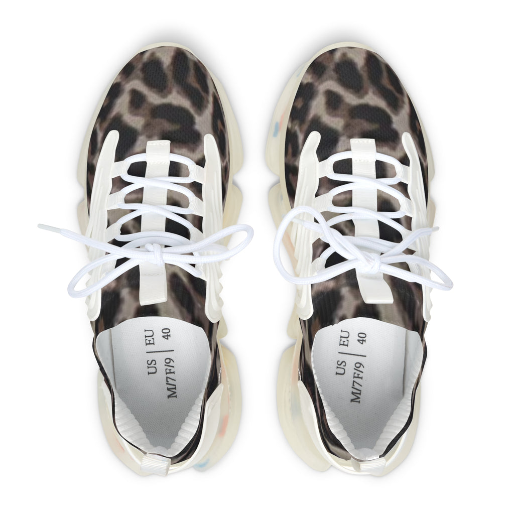 Taupe Color Leopard Print Mesh Sneakers for Women — Lightweight Athletic Streetwear - The LW Shop