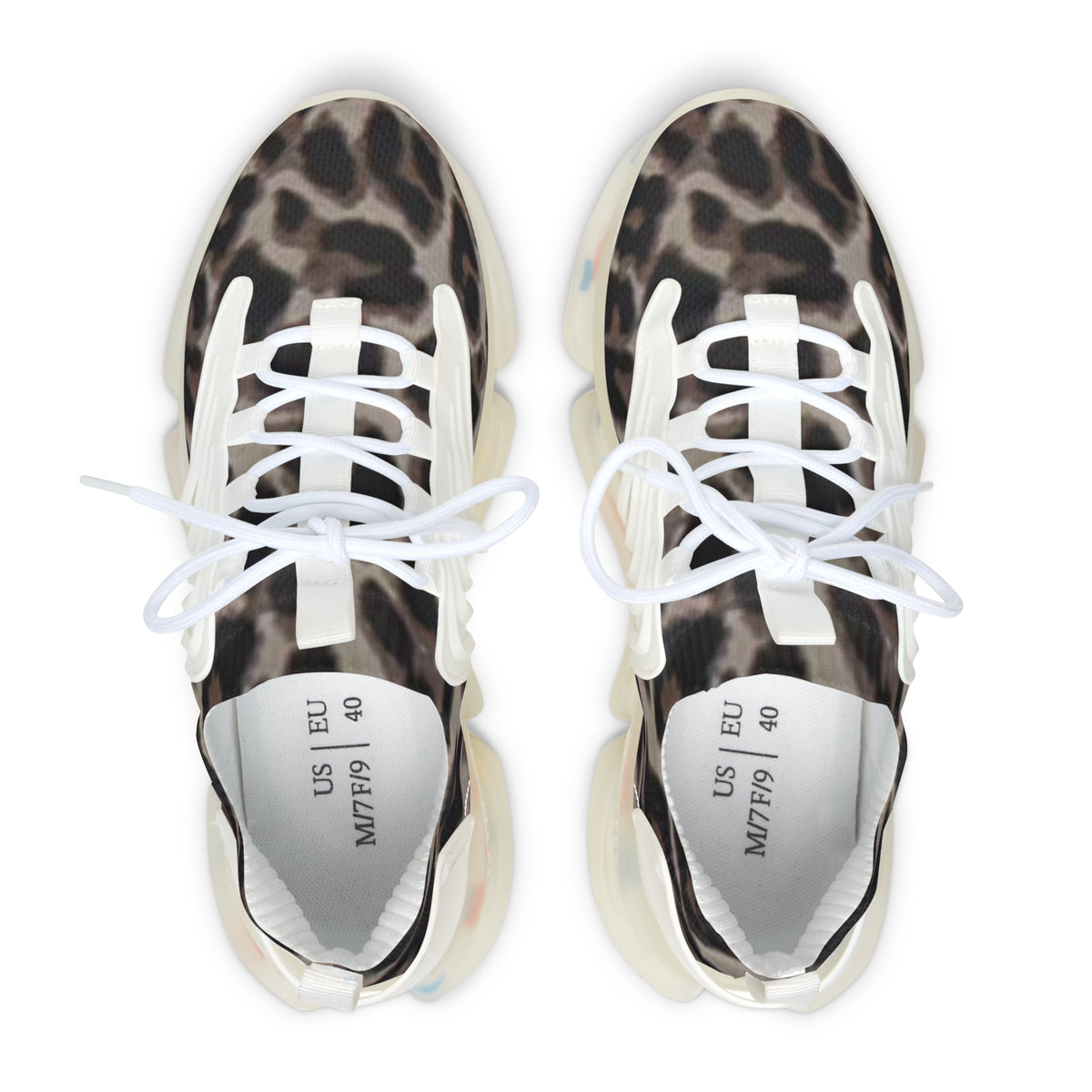 Taupe Color Leopard Print Mesh Sneakers for Women — Lightweight Athletic Streetwear - The LW Shop