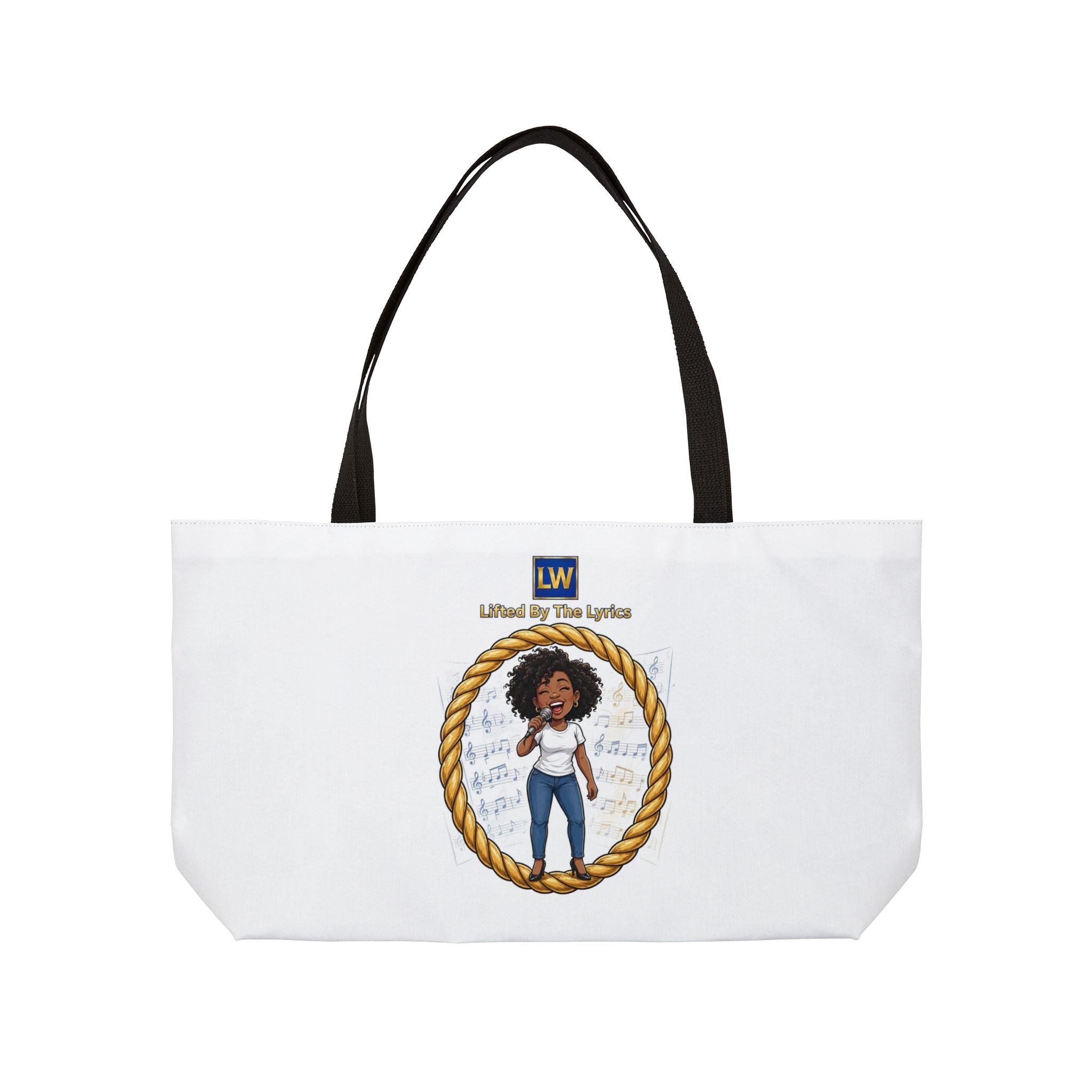 Weekender Tote Singing Lady Bag — Empowered Black Woman Illustration Travel Tote
