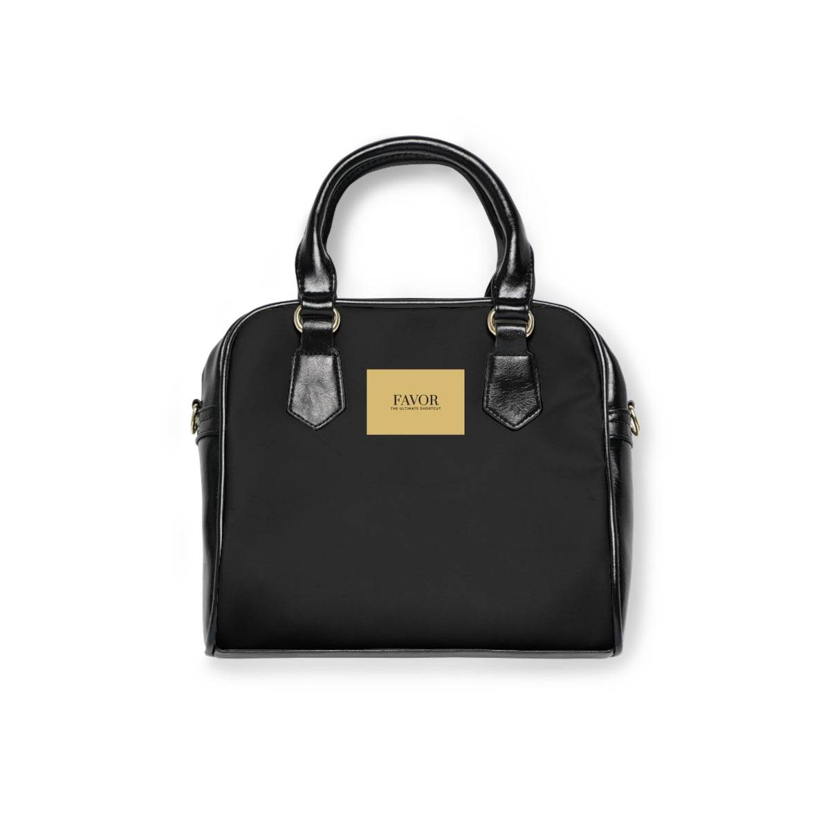 “ Favor The Ultimate Shortcut “ Classic Black & Gold Shoulder Handbag – Elegant Everyday Tote - The LW Shop