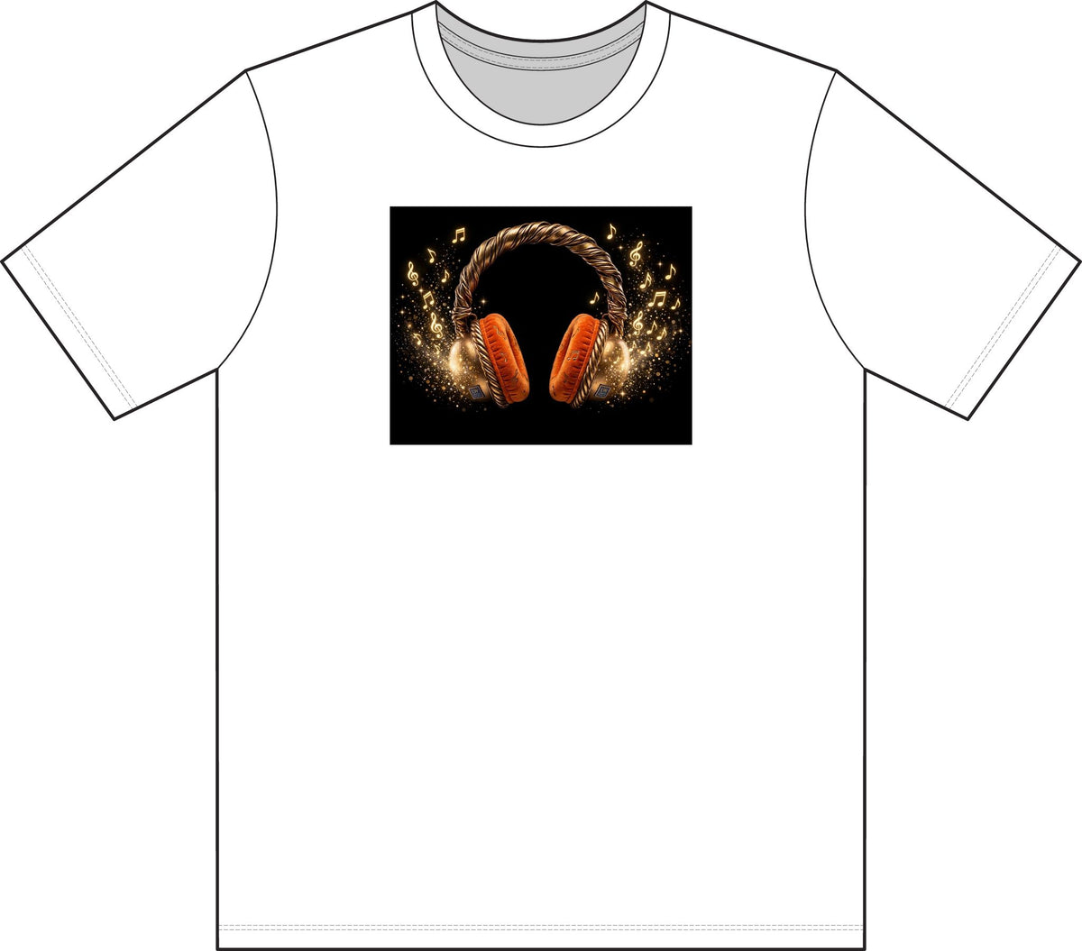Headphone Art T-Shirt — Gold Rope Headset Graphic - The LW Shop