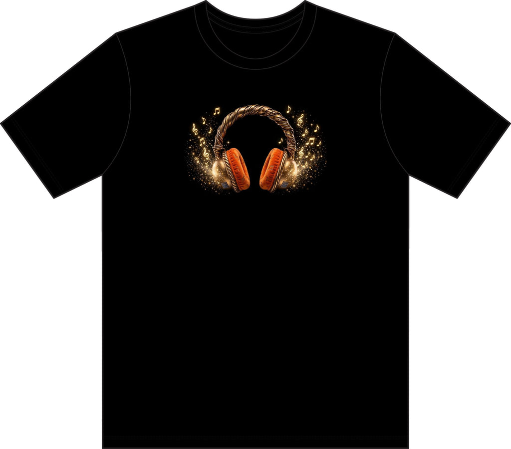 Headphone Art T-Shirt — Gold Rope Headset Graphic - The LW Shop