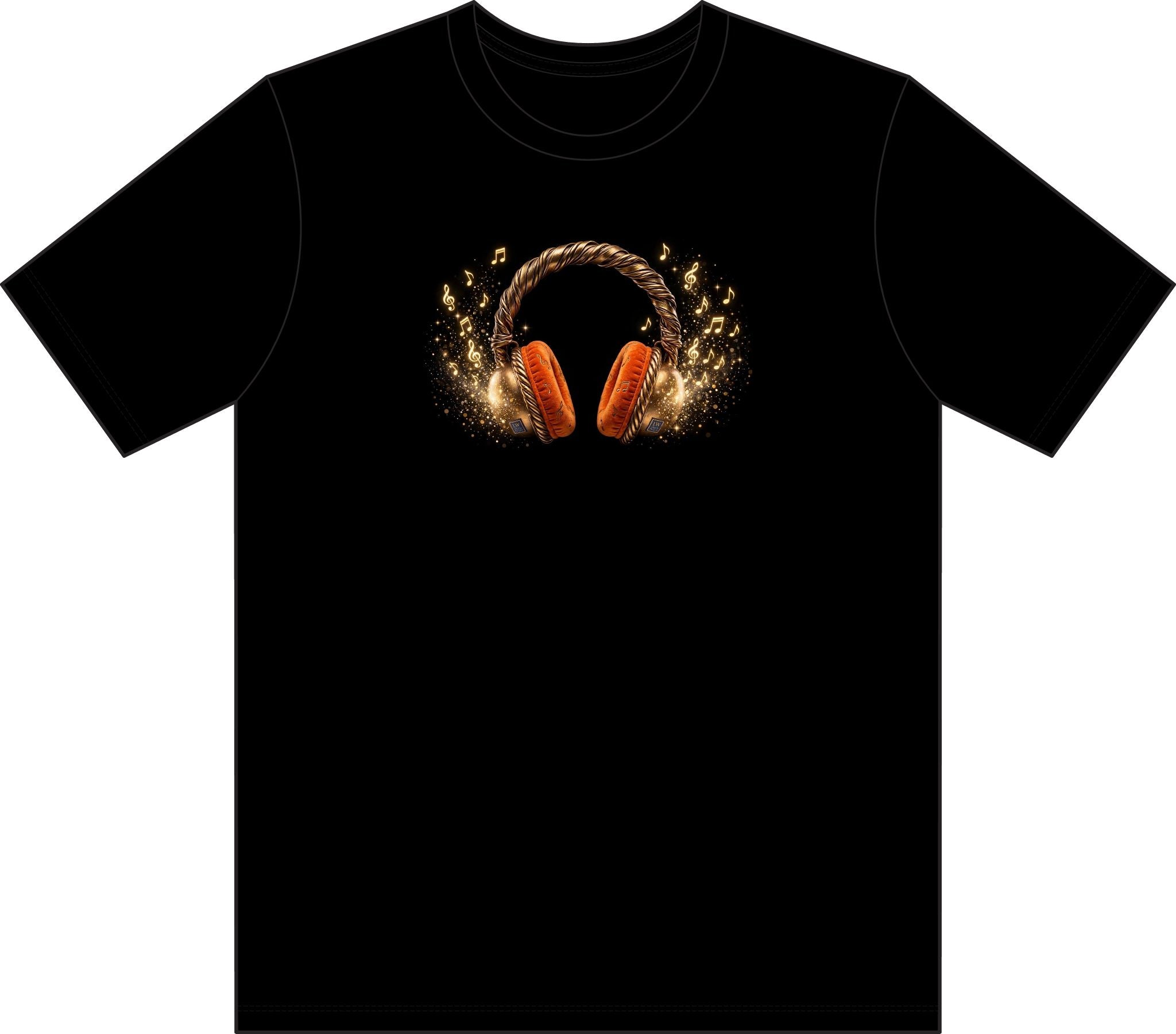 Headphone Art T-Shirt — Gold Rope Headset Graphic - The LW Shop