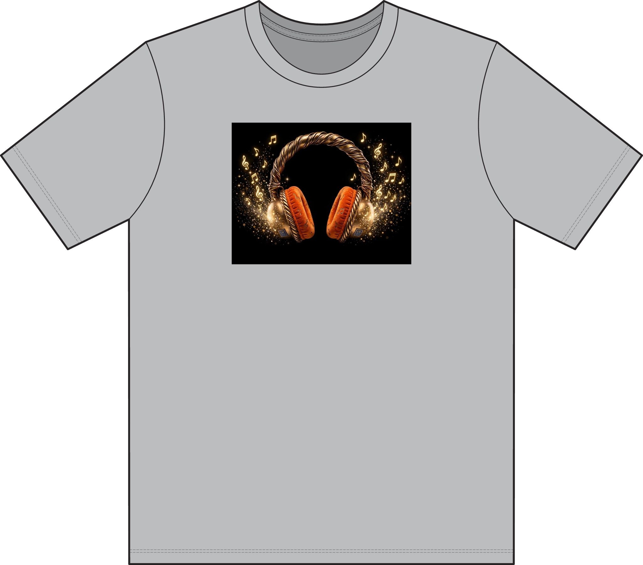 Headphone Art T-Shirt — Gold Rope Headset Graphic - The LW Shop
