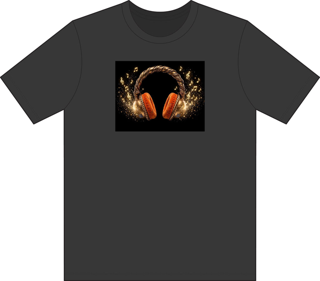 Headphone Art T-Shirt — Gold Rope Headset Graphic - The LW Shop
