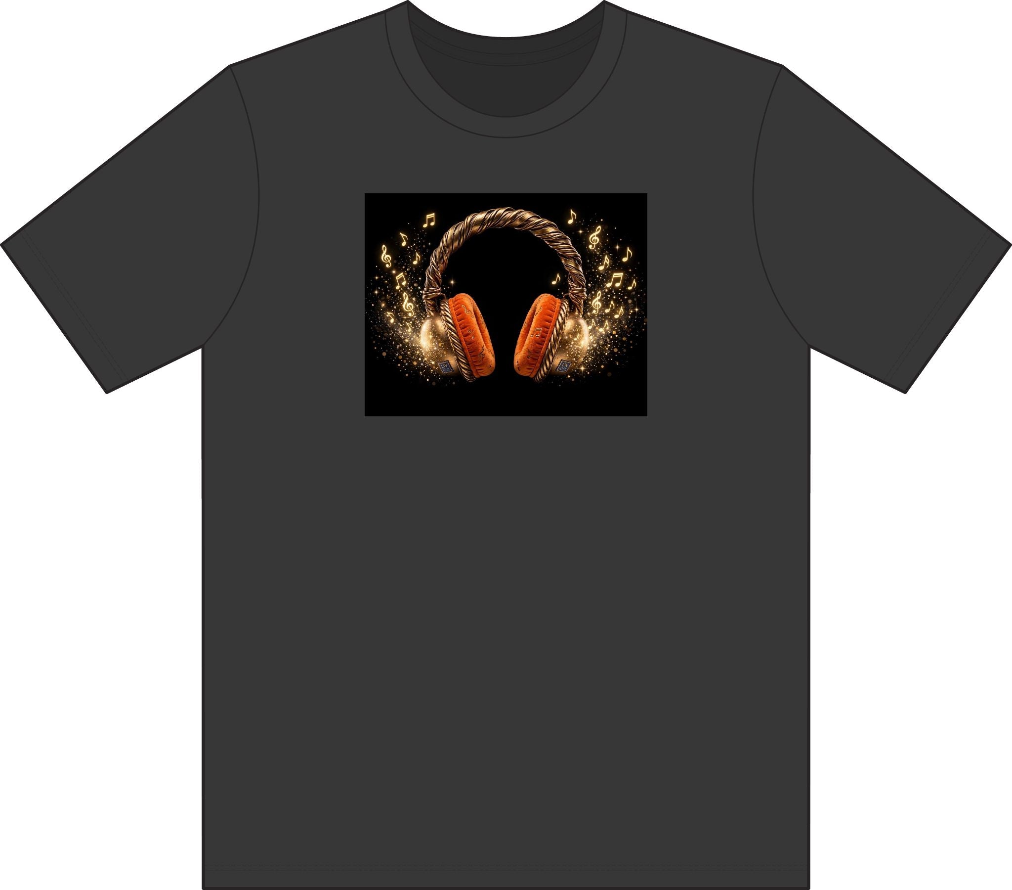 Headphone Art T-Shirt — Gold Rope Headset Graphic - The LW Shop