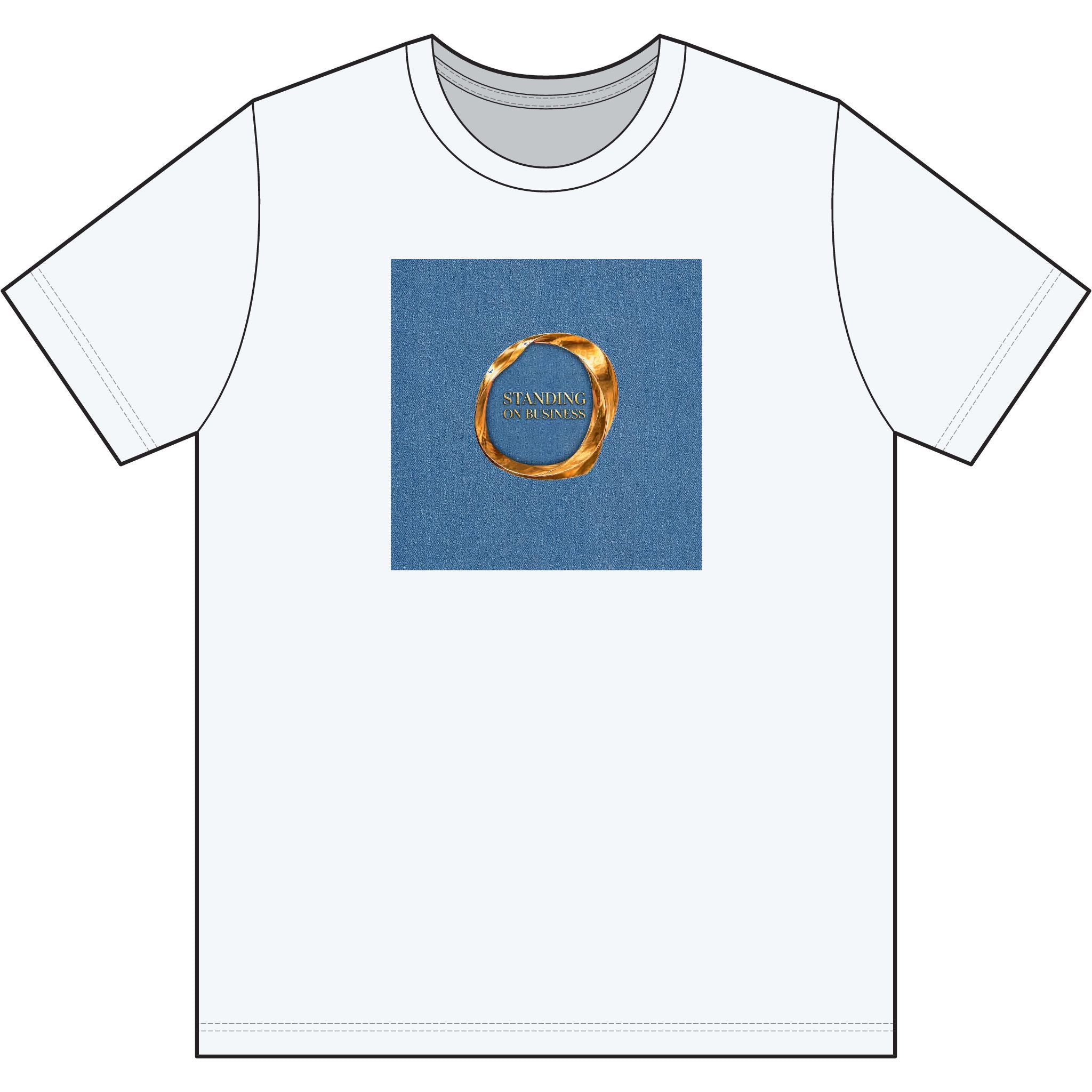 Standing On Business Ring of Strength Denim Art Tee — "Strength Within" Cotton T‑Shirt