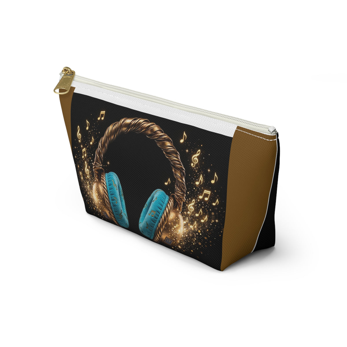 Music Headphones Accessory Pouch — Sparkling Stereo Zip T-Bottom Bag - The LW Shop