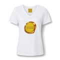Standing On Buisness Women's V‑Neck Tee — 'Standing on Business' Gold Wax Seal Graphic