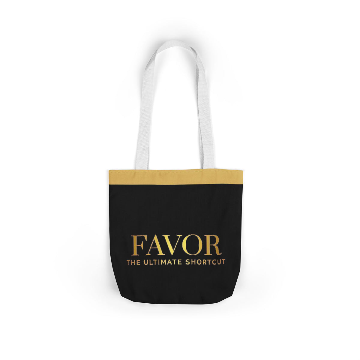 Favor Canvas Tote Bag — "FAVOR: The Ultimate Shortcut" Gold-Accent Shopper - The LW Shop