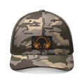 Camo Trucker Hat — Embroidered Flaming Headphones Patch - The LW Shop