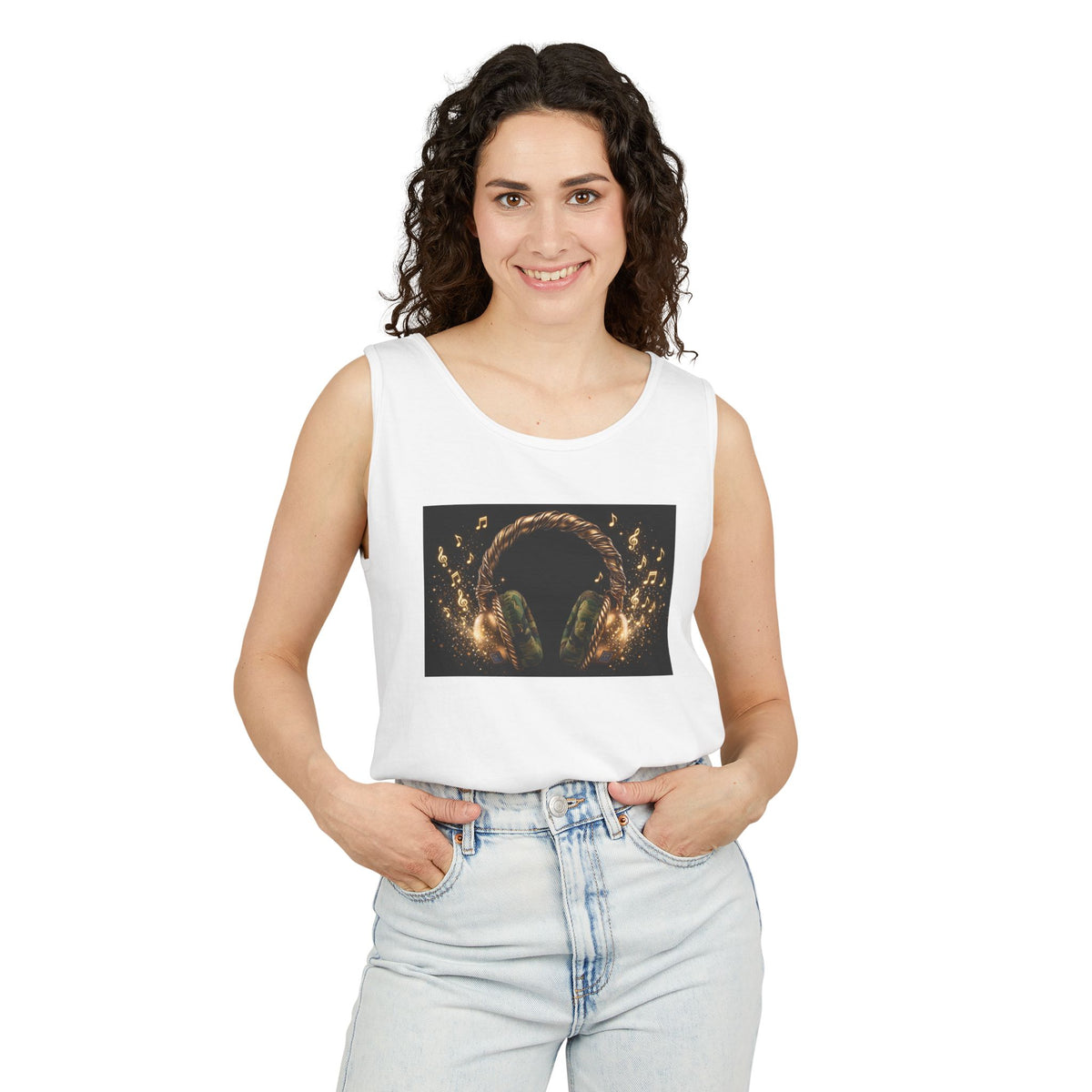Headphones Design Unisex Garment-Dyed Tank Top - The LW Shop
