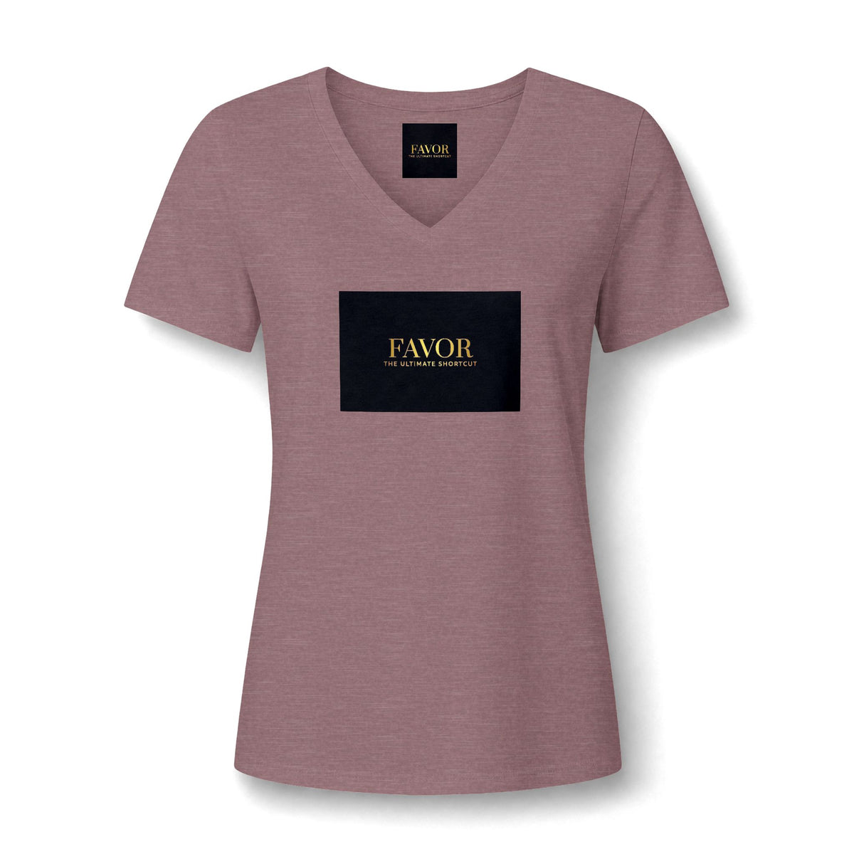 V-Neck Tee — 'Favor Heavens Favorite' Gold Script Graphic - The LW Shop