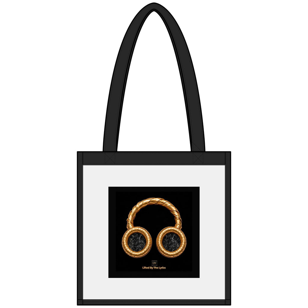 Gold Headphones Clear Stadium Tote — Transparent Game Day Bag