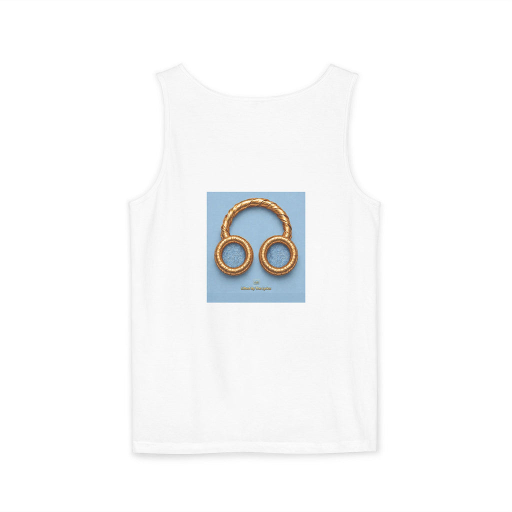 Gold Pretzel Headphones Tank Top — Music Lover Graphic Tank