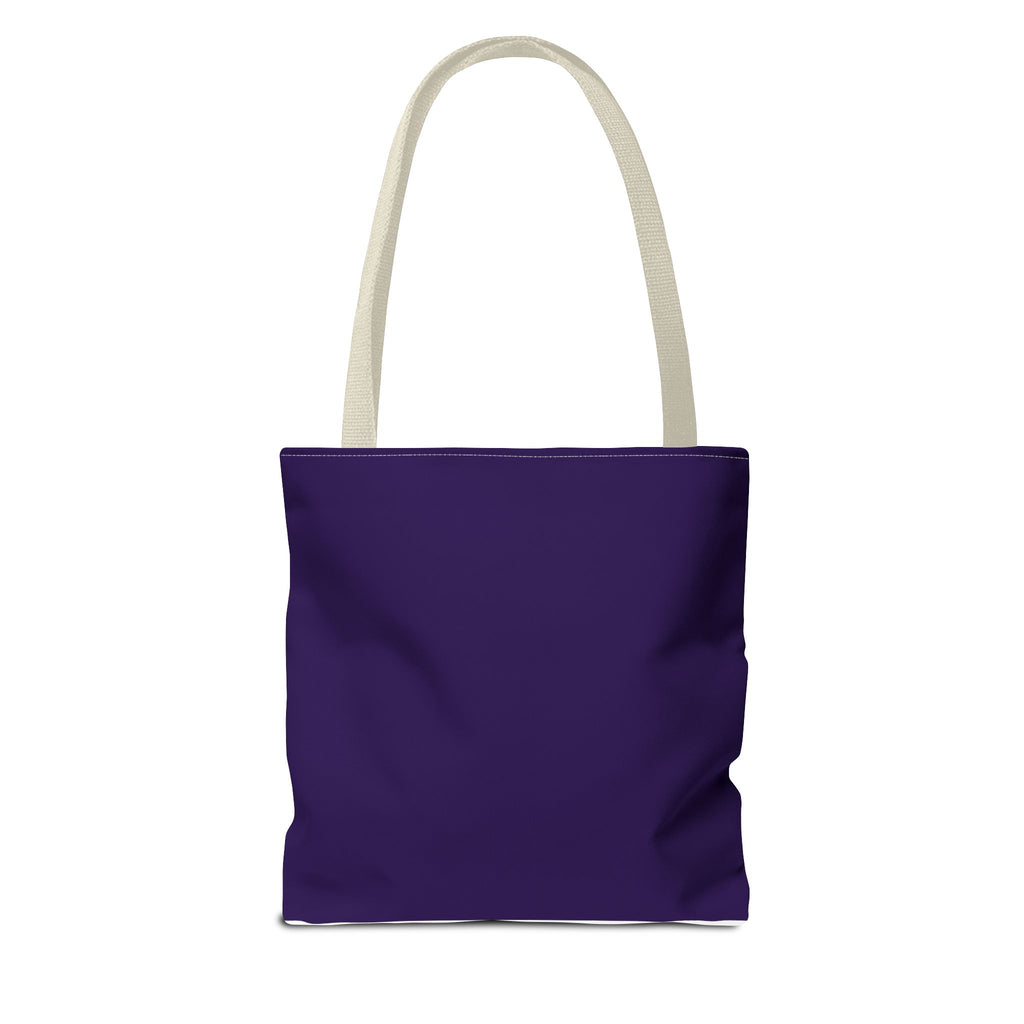Purple Heart Tote Bag with Gold Hand Heart Design – "Lifted By The Lyrics" Art Tote