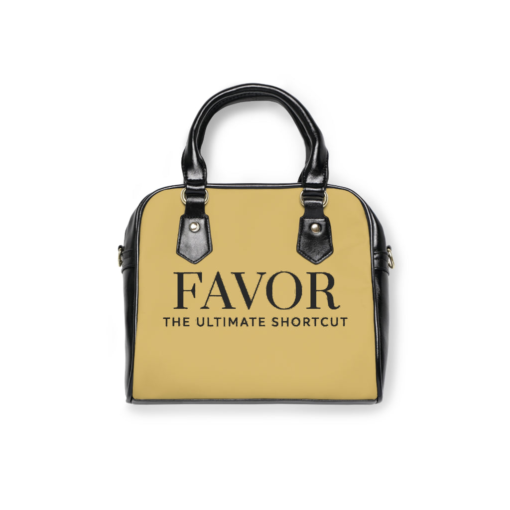 “ Favor The Ultimate Shortcut “ Classic Black & Gold Shoulder Handbag – Elegant Everyday Tote - The LW Shop