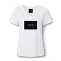 V-Neck Tee — 'Favor Heavens Favorite' Gold Script Graphic - The LW Shop