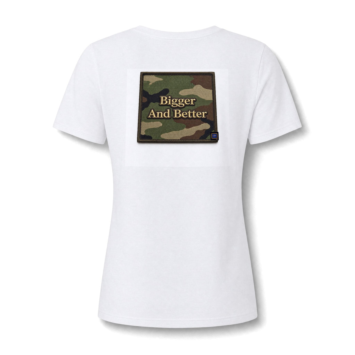 Women's V-Neck Tee — 'Stronger Than Ever' Camo Patch Graphic - The LW Shop