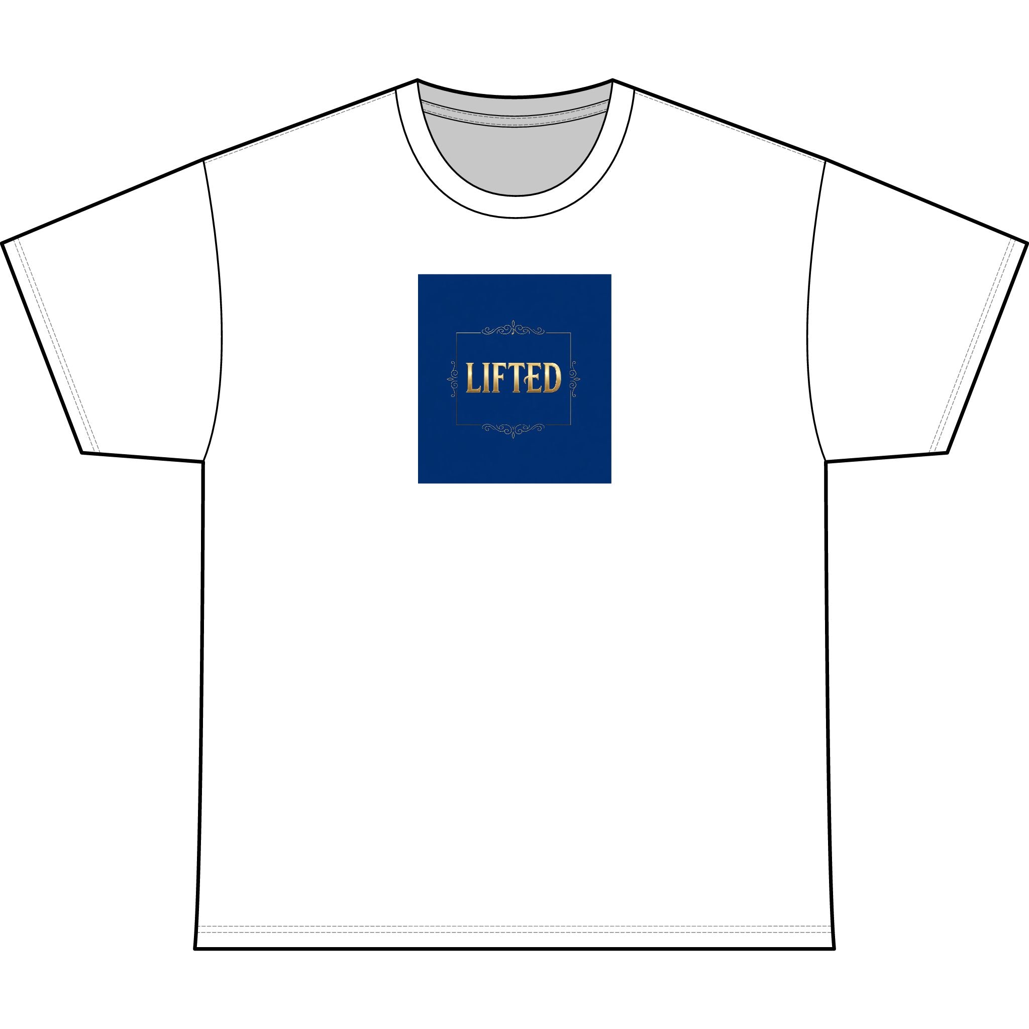 Lifted Graphic Tee — Inspirational 'Lifted' Navy Square Design - The LW Shop