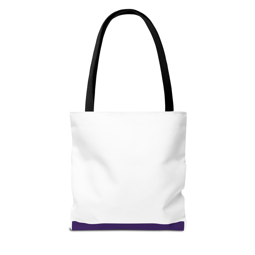 Purple Heart Tote Bag with Gold Hand Heart Design – "Lifted By The Lyrics" Art Tote