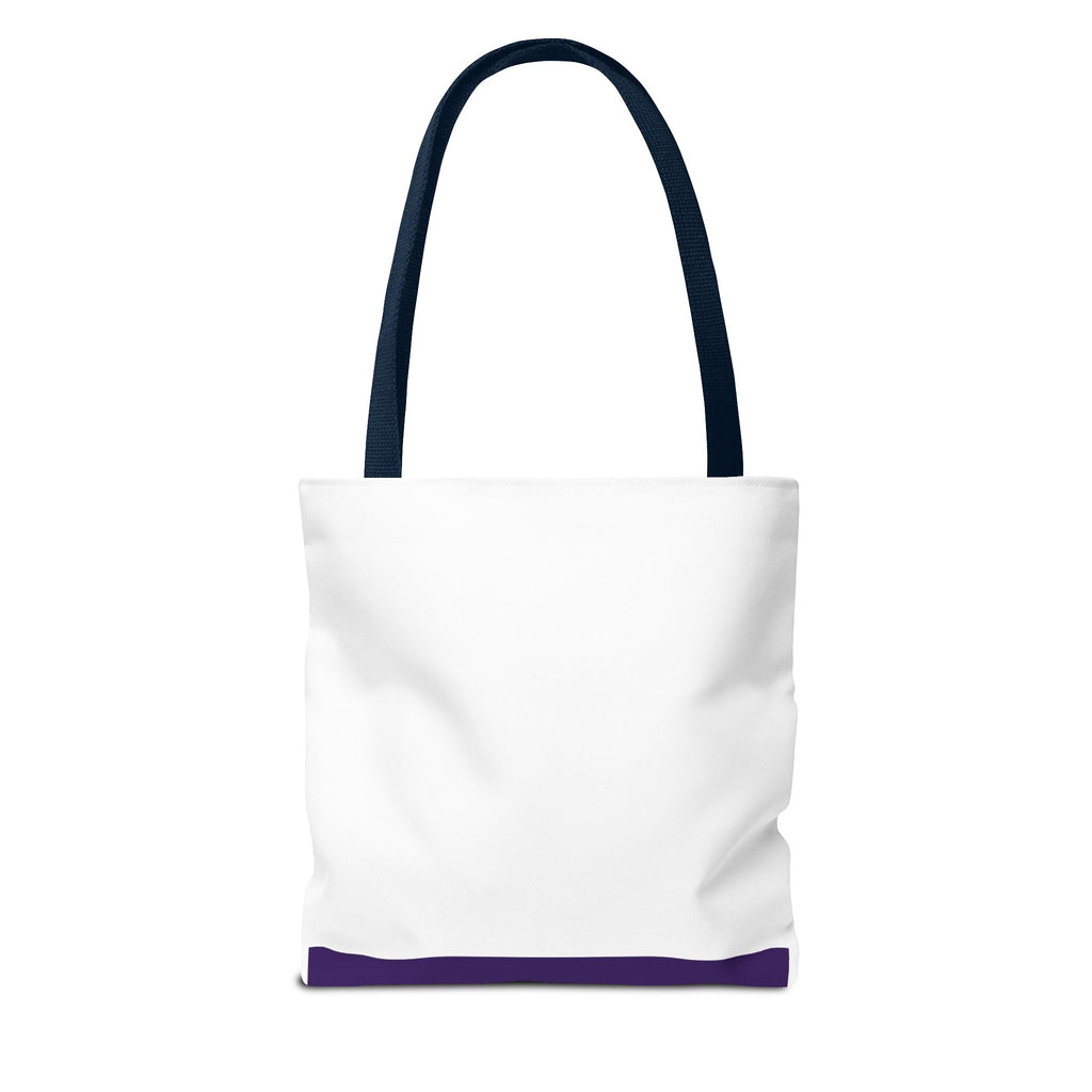 Purple Heart Tote Bag with Gold Hand Heart Design – "Lifted By The Lyrics" Art Tote