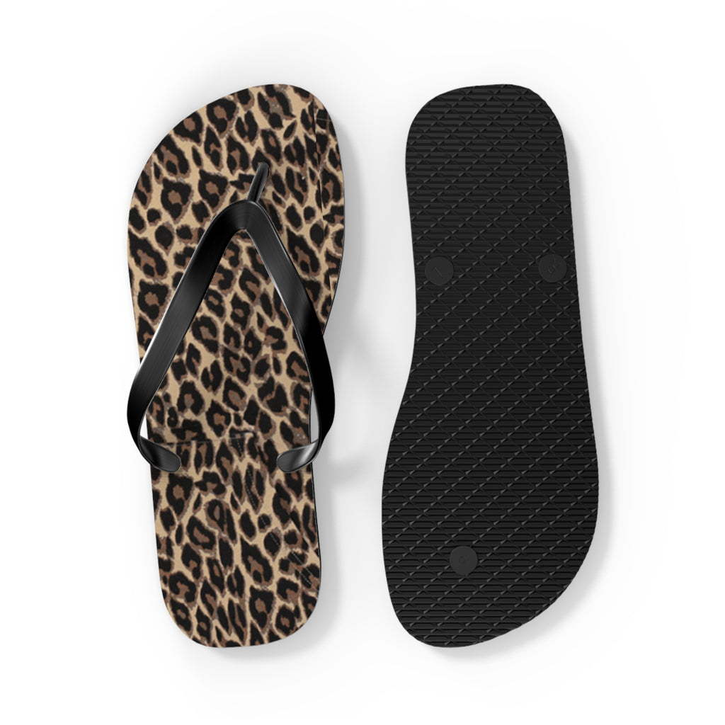 Leopard Print Flip Flops — Chic Animal Print Beach Sandals