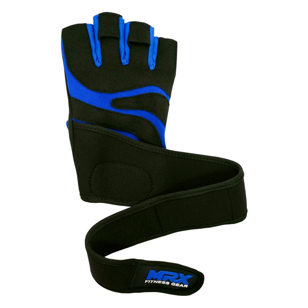 MRX Weightlifting Gloves Long Strap 2624-Blu-S - The LW Shop