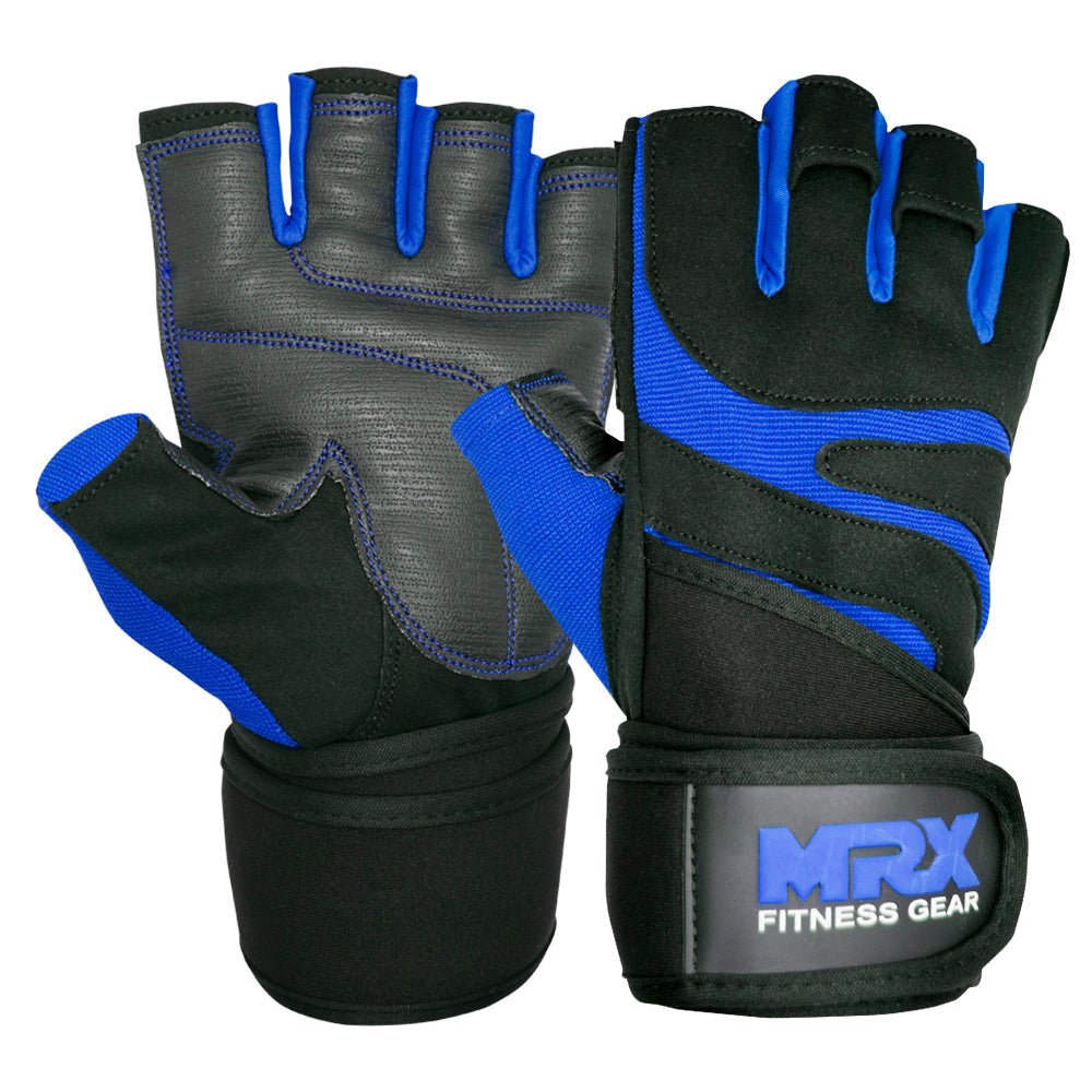 MRX Weightlifting Gloves Long Strap 2624-Blu-S - The LW Shop
