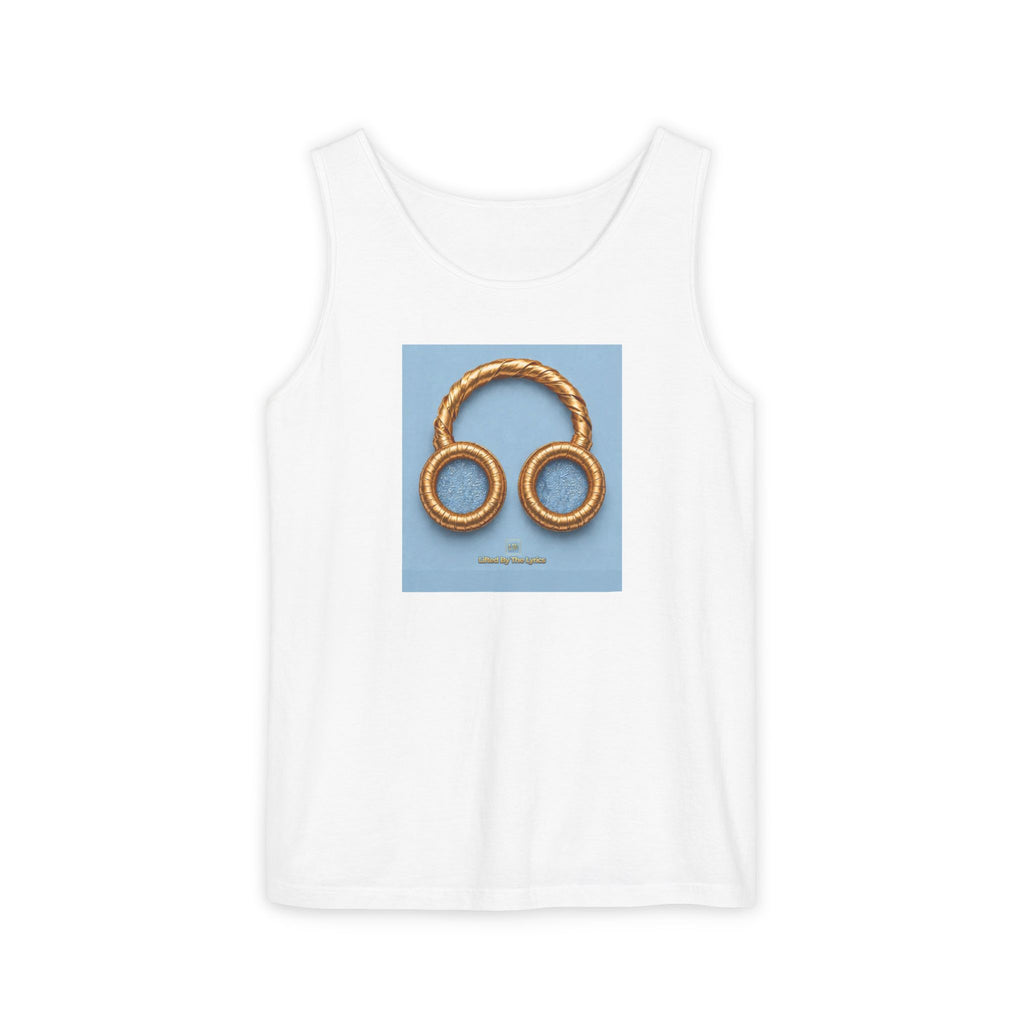 Gold Pretzel Headphones Tank Top — Music Lover Graphic Tank