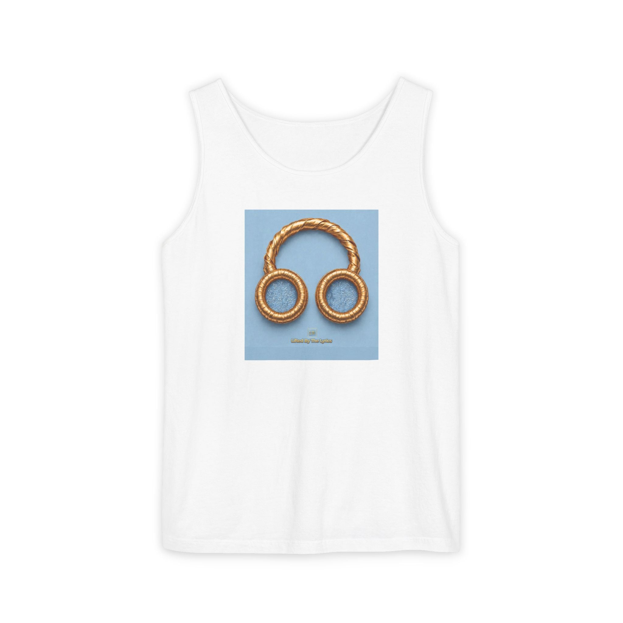 Gold Pretzel Headphones Tank Top — Music Lover Graphic Tank