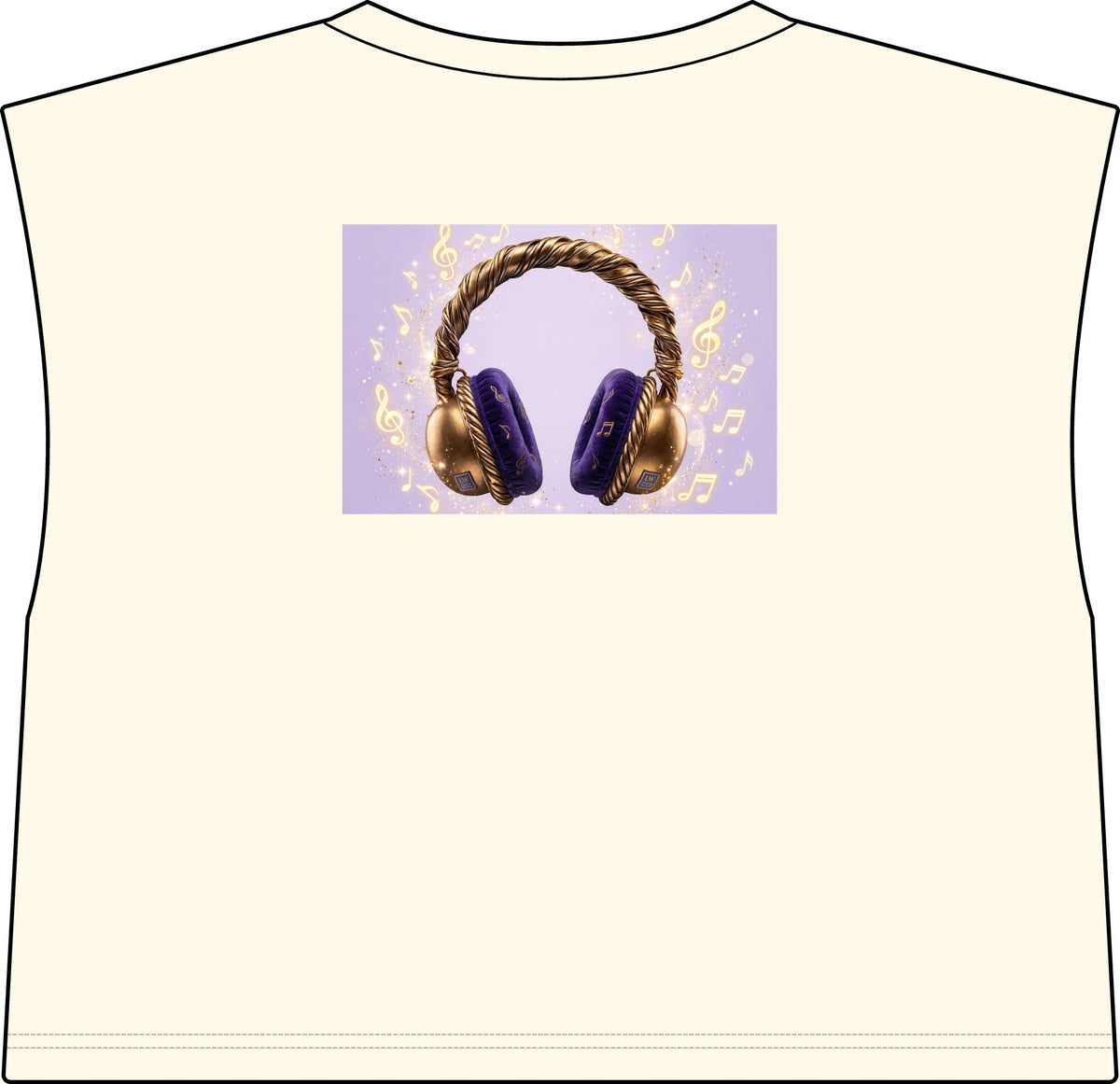 Women’s Muscle Tee — Gold & Purple Headphones Graphic - The LW Shop
