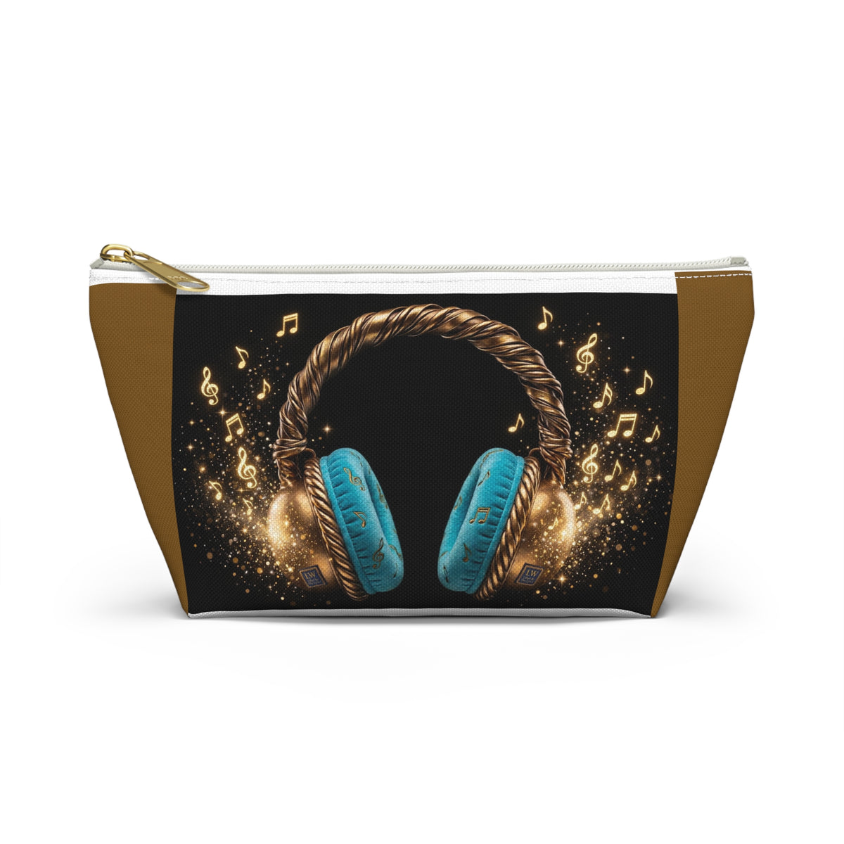 Music Headphones Accessory Pouch — Sparkling Stereo Zip T-Bottom Bag - The LW Shop
