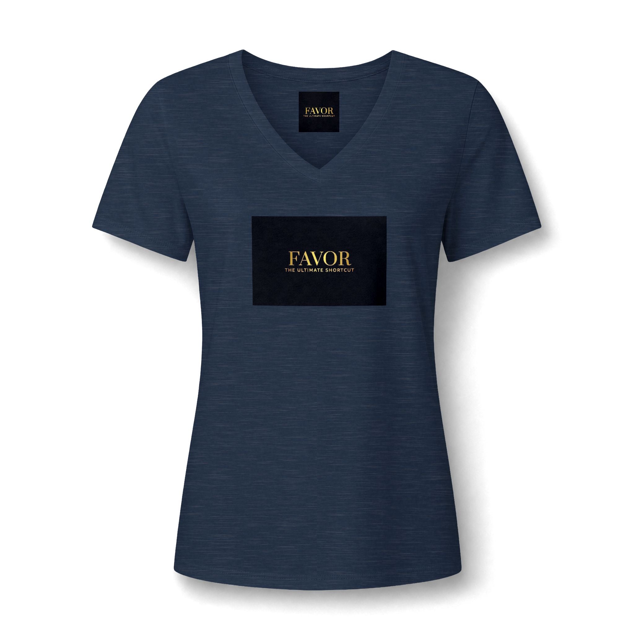 V-Neck Tee — 'Favor Heavens Favorite' Gold Script Graphic - The LW Shop