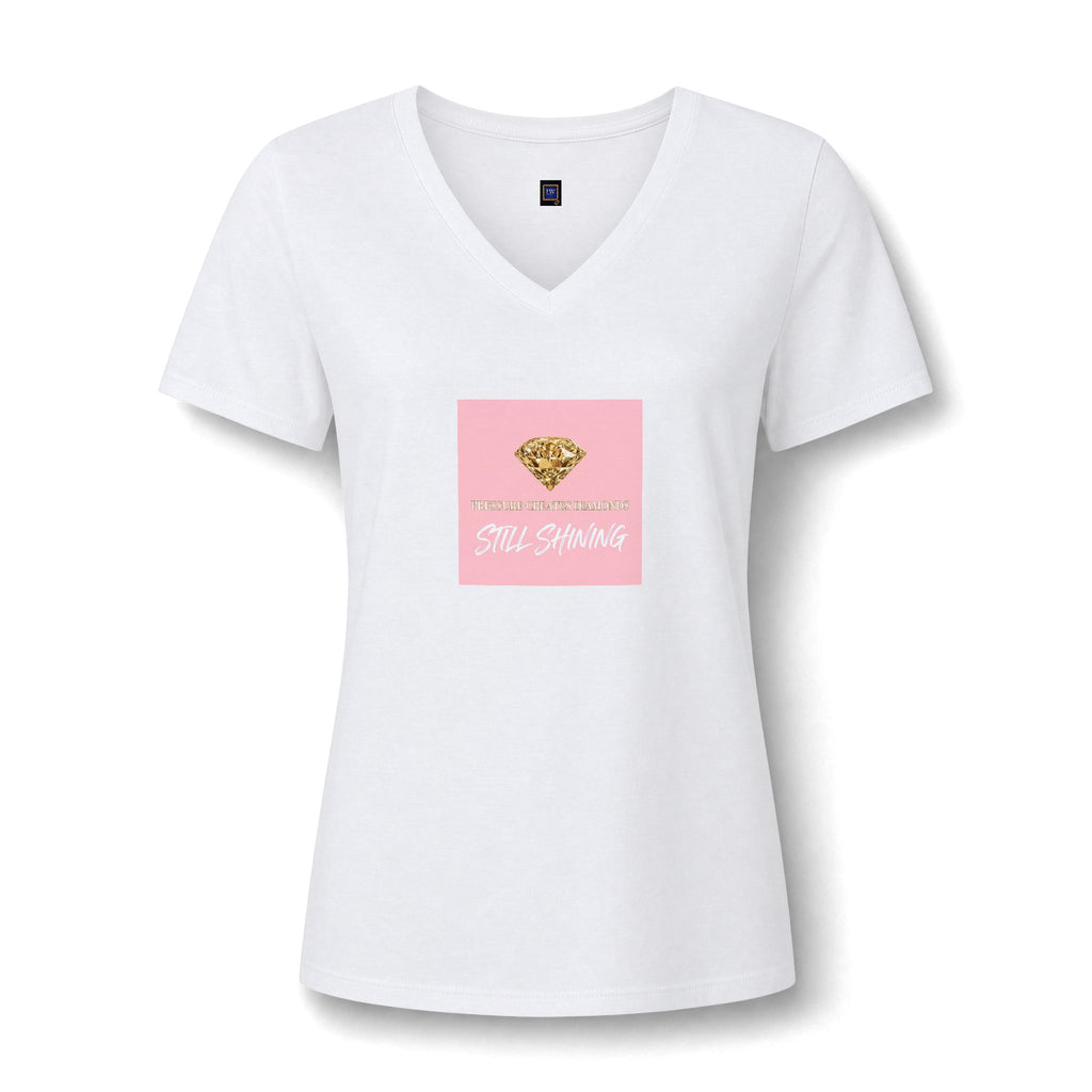Women's V-Neck Tee — Pressure Creates Diamonds Design - The LW Shop