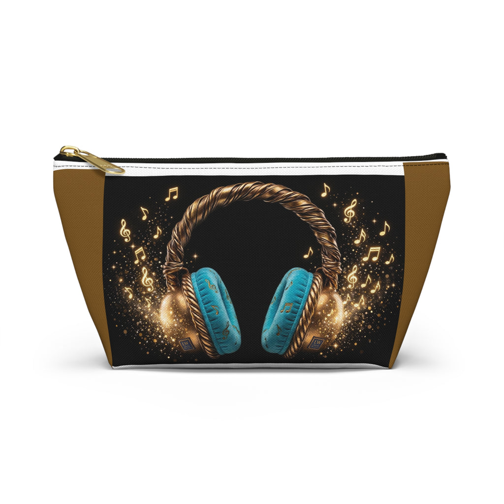 Music Headphones Accessory Pouch — Sparkling Stereo Zip T-Bottom Bag - The LW Shop