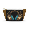 Music Headphones Accessory Pouch — Sparkling Stereo Zip T-Bottom Bag - The LW Shop