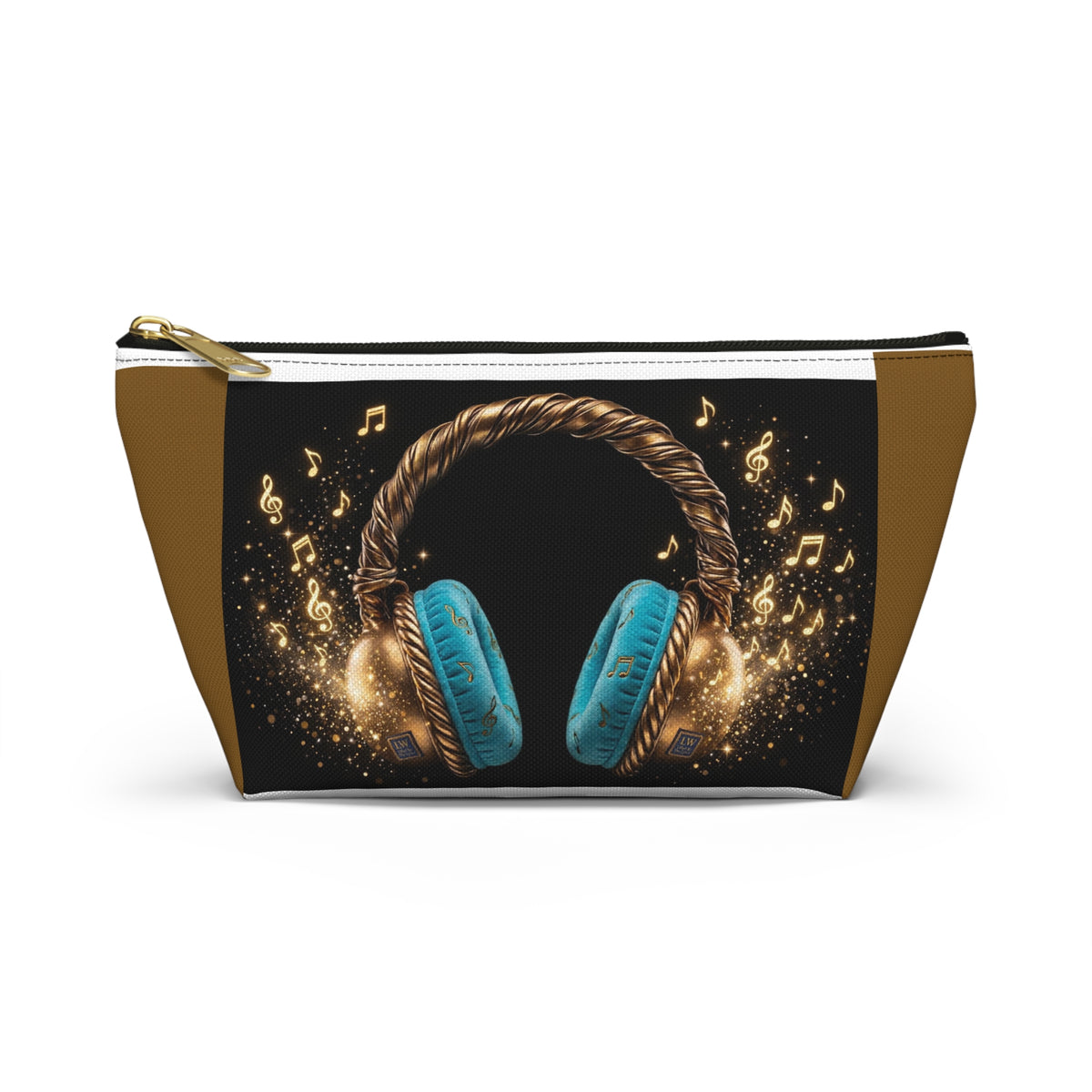 Music Headphones Accessory Pouch — Sparkling Stereo Zip T-Bottom Bag - The LW Shop