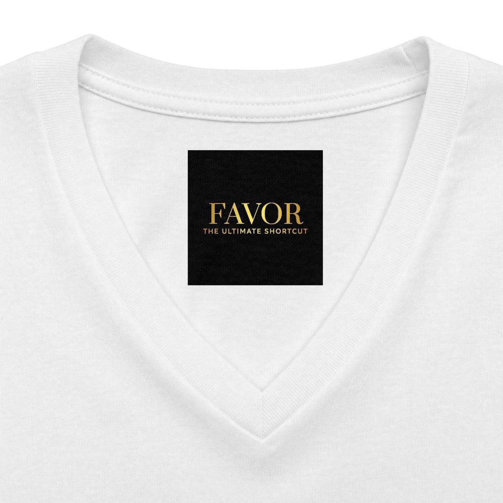 V-Neck Tee — 'Favor Heavens Favorite' Gold Script Graphic - The LW Shop