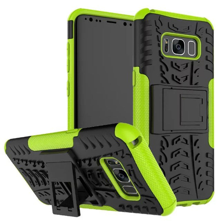 Funda de móvil Samsung S8 Plus Galaxy S8 con soporte, patrón colorido con diseño de banda de rodadura, funda protectora anticaída integral.