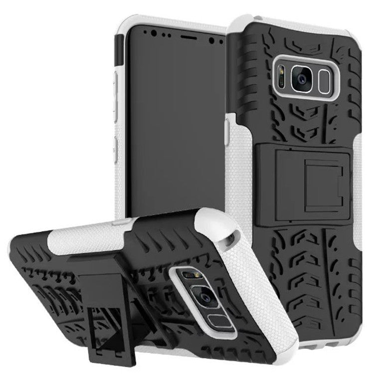 Funda de móvil Samsung S8 Plus Galaxy S8 con soporte, patrón colorido con diseño de banda de rodadura, funda protectora anticaída integral.