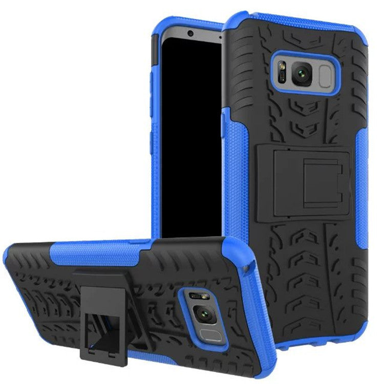 Funda de móvil Samsung S8 Plus Galaxy S8 con soporte, patrón colorido con diseño de banda de rodadura, funda protectora anticaída integral.