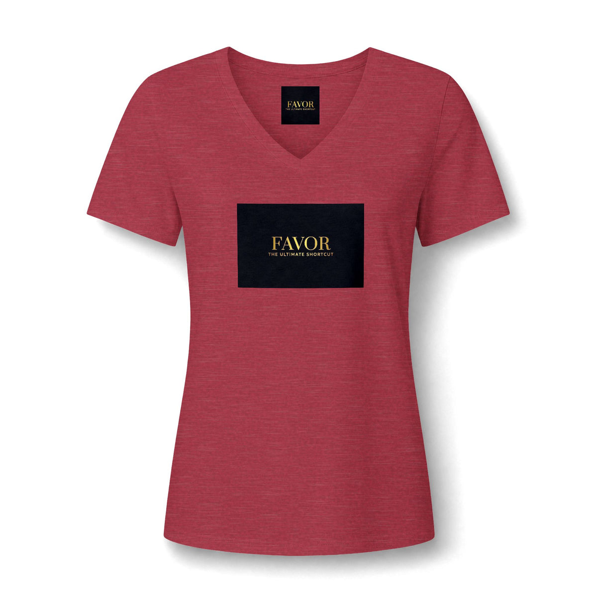 V-Neck Tee — 'Favor Heavens Favorite' Gold Script Graphic - The LW Shop