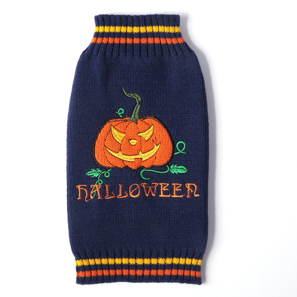 Pet Halloween Dog Knitted Pumpkin Sweater - The LW Shop