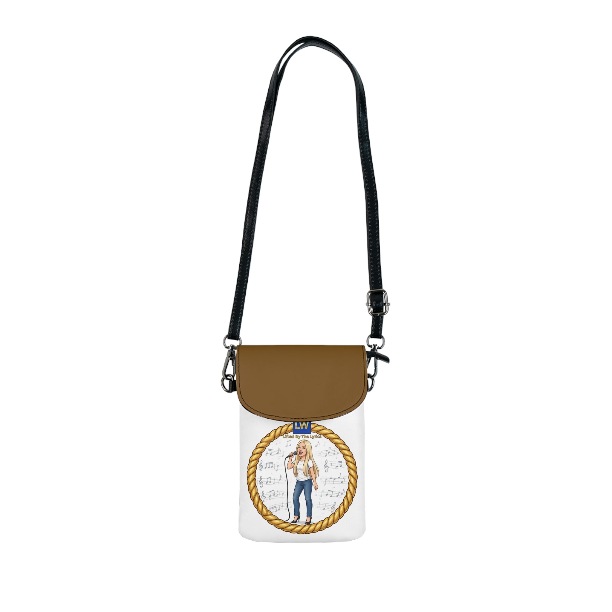 Singing Woman Nautical Rope Phone Wallet Crossbody — Personalized Small Cell Phone Wallet