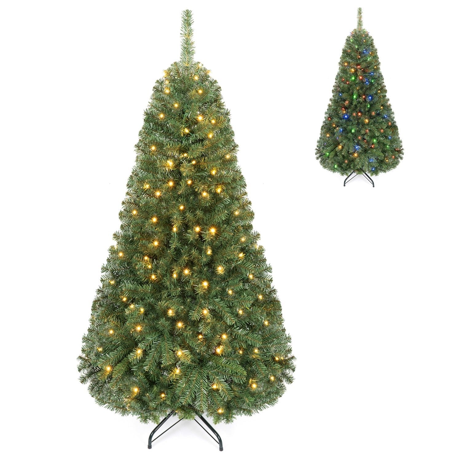 5 FT Pre-Lit Artificial Christmas Tree with Dual Color Lights - The LW Shop